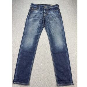 Diesel Jeans Men's 32x31 Blue Selvedge Larkee-Beex Regular Tapered Leg Whiskered
